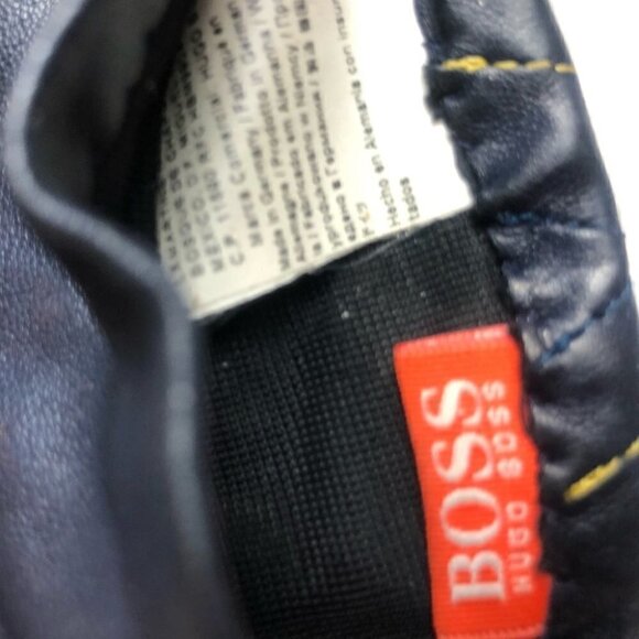 Women’s Navy Hugo Boss Leather Gloves Sz.L - Picture 7 of 7